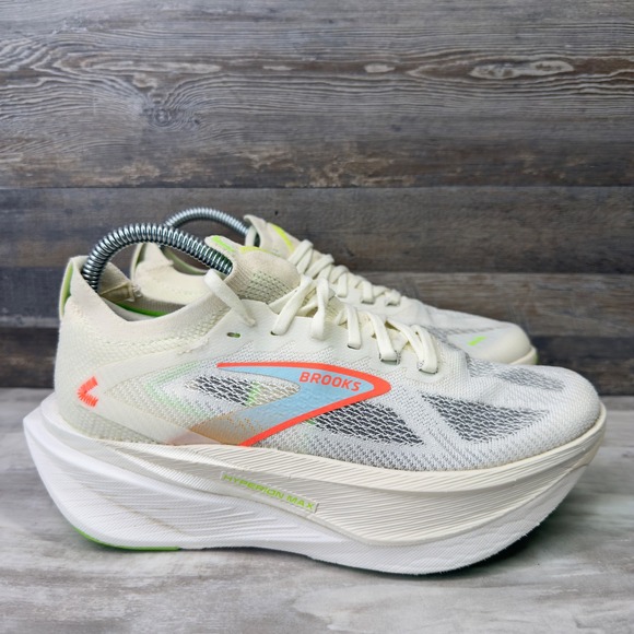 Brooks Shoes - Brooks Hyperion Max Running Shoes Womens Size 7 White Neon Green 1204551B182
